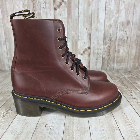 Dr. Martens Sienna Heeled Leather Ankle Boots Women's Size‎ 6 Brown - Picture 1 of 8